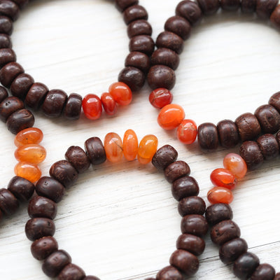 Wrist Malas Blood Moon Bodhi Seed & Carnelian Wrist Mala WM400