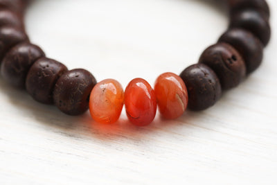 Wrist Malas Blood Moon Bodhi Seed & Carnelian Wrist Mala WM400