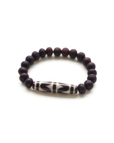 Wrist Malas Double Tiger Tooth Antique Bodhi Dzi Bracelet WM581.tiger