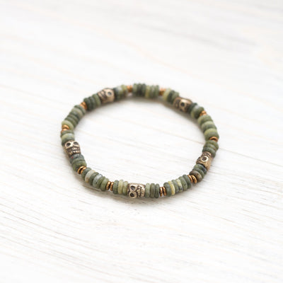 Wrist Malas Jade Traveler Skull Wrist Mala WM712