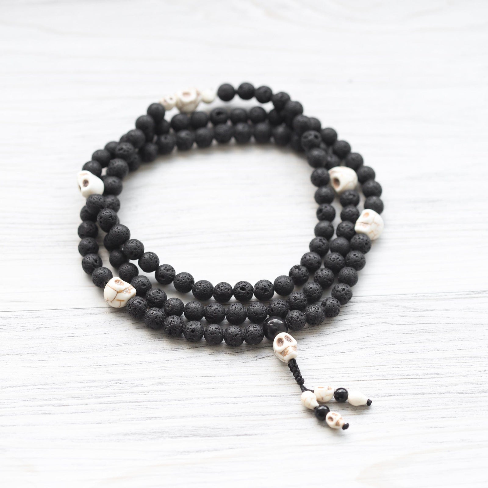 Wrist Malas Lava & Skull Reflection Mala ML939