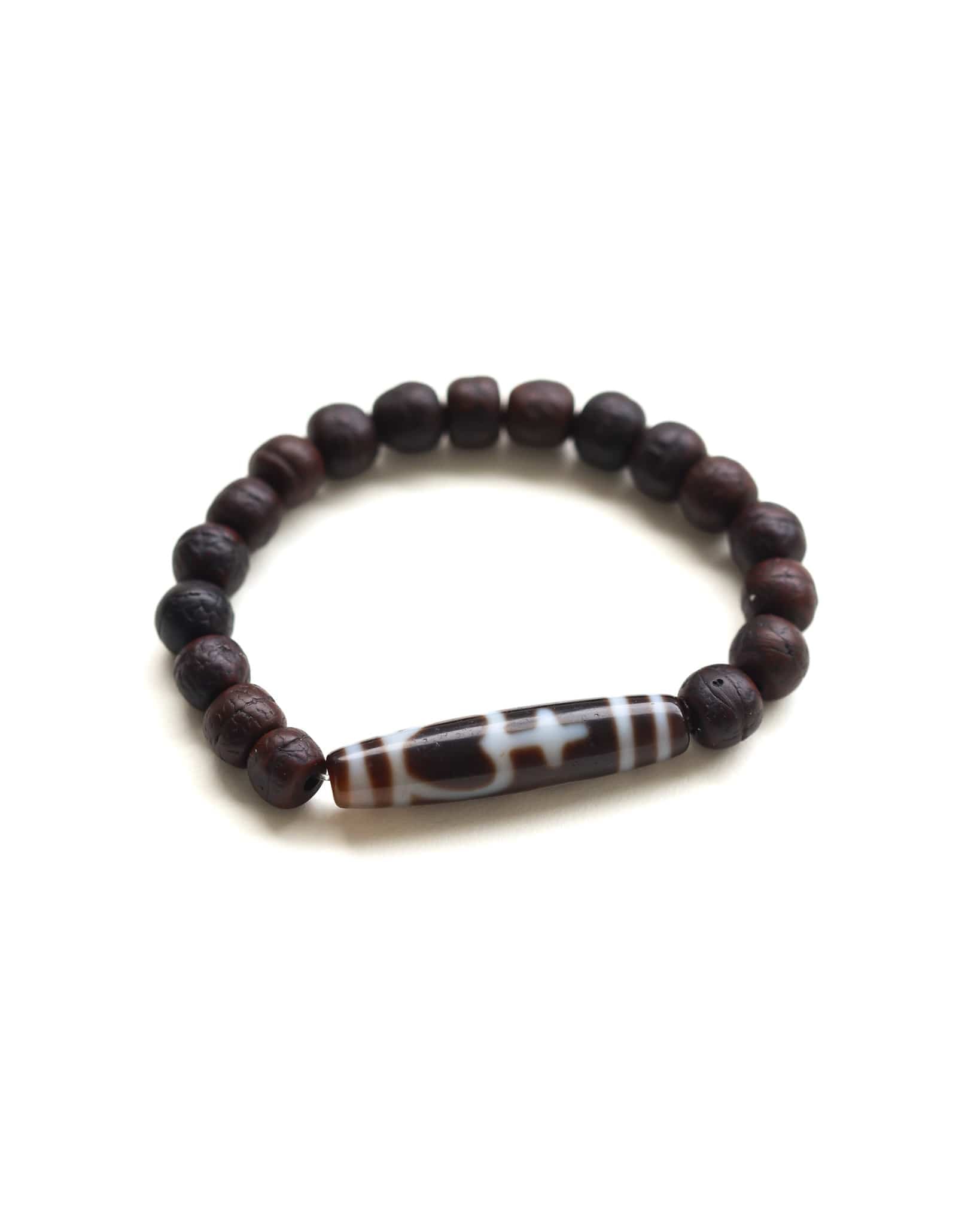 Wrist Malas Lotus in Treasure Vase Dzi Antique Bodhi Dzi Bracelet WM581.lotusvase