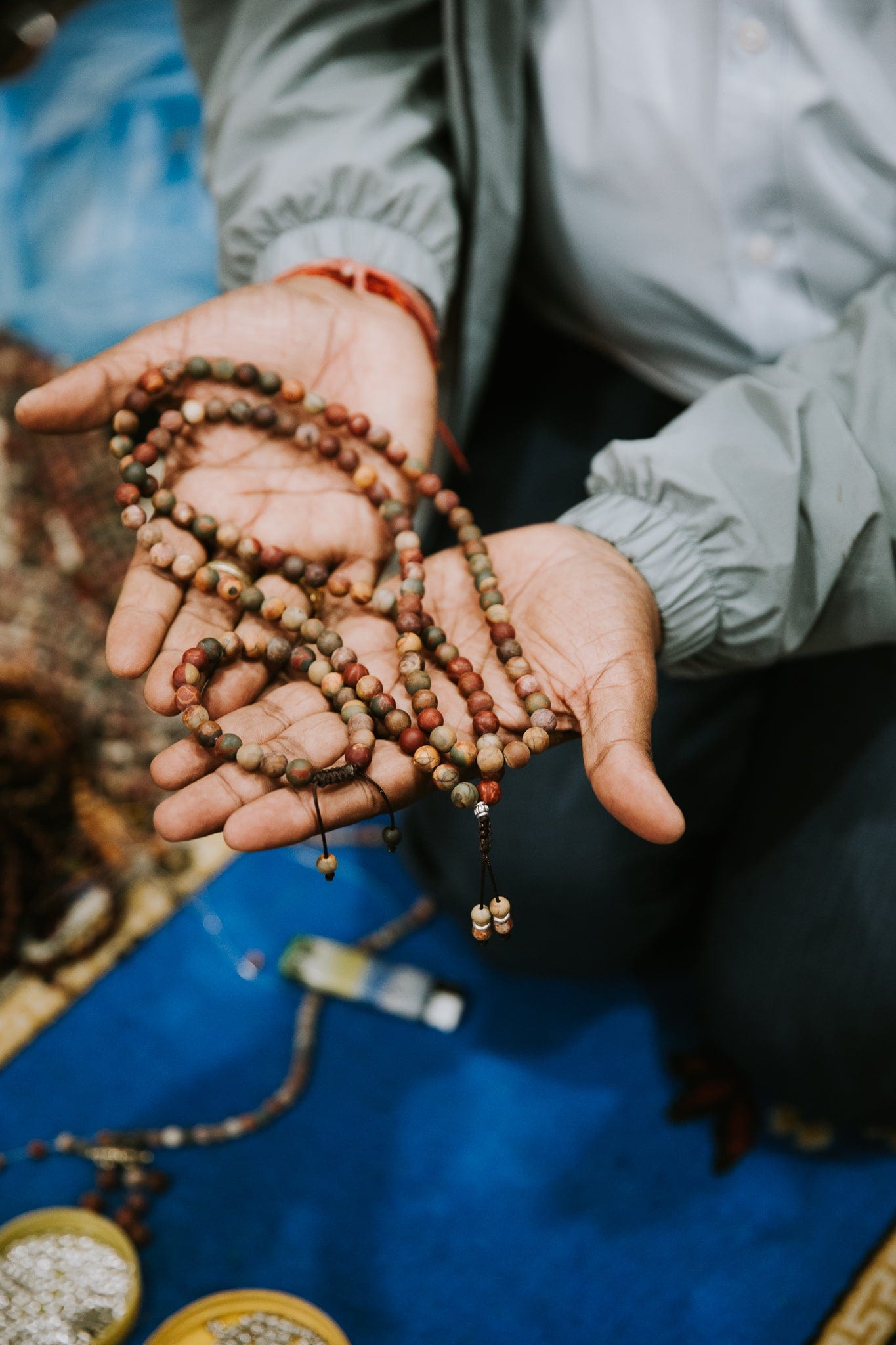 Wrist Malas Matte Riverstone Wrist Mala