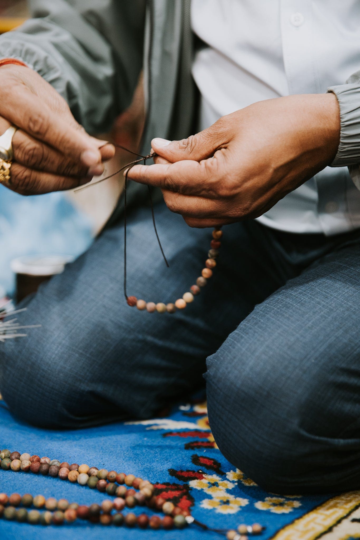 Wrist Malas Matte Riverstone Wrist Mala