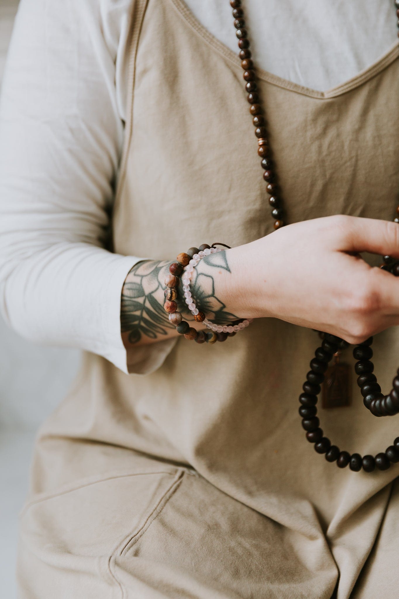 Wrist Malas Matte Riverstone Wrist Mala