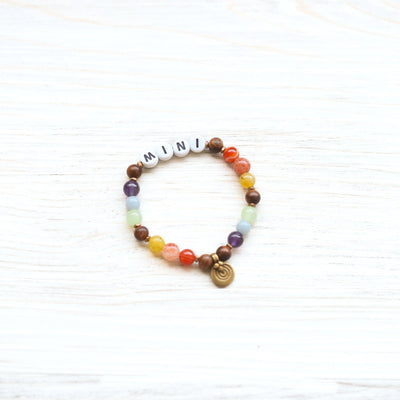 Wrist Malas Rainbow Letter Set / Kids Mindful Minis™ Mala Bracelets for Parents & Kids WM704.mini-1