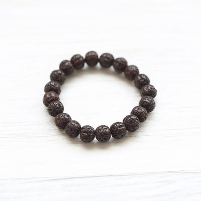 Wrist Malas Stretchy - Small Aged Dark Rudraksha Wrist Mala WM687.SM-1