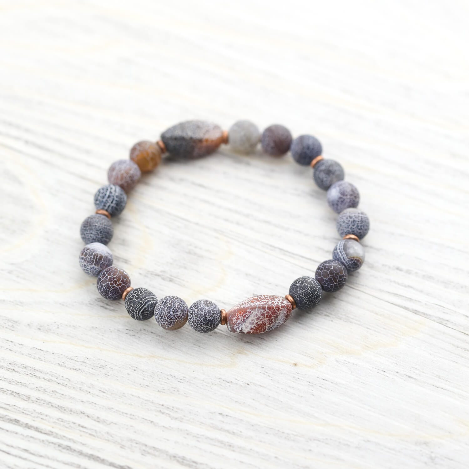 Wrist Malas Tibetan Dragon Vein Agate