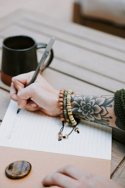 Wrist Malas Traditional Inlaid Bone Wrist Mala