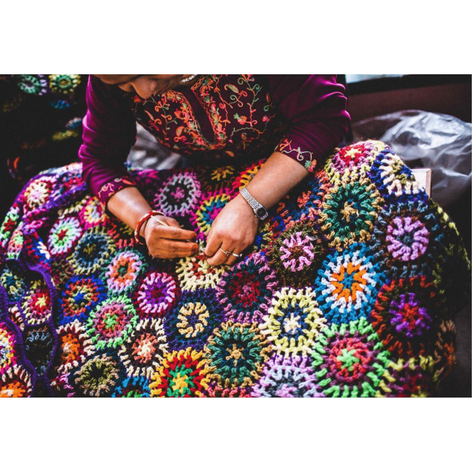 Blankets Default Large Woolen Hand-Crocheted Blanket WO027