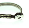 Bracelets Black and Silver Cotton and Metal Wrapped Bracelet jb411-black