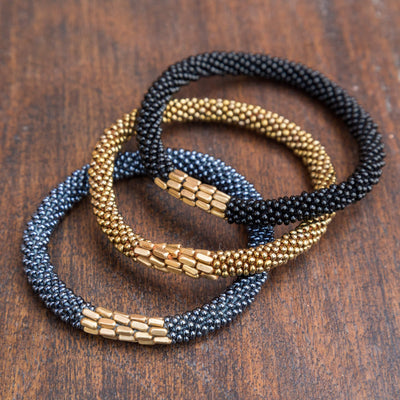 Bracelets Blue and Gold Roll-On Bracelet SW05