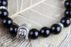 Bracelets Bold Onyx Bracelet with Sterling Silver Buddha JB724
