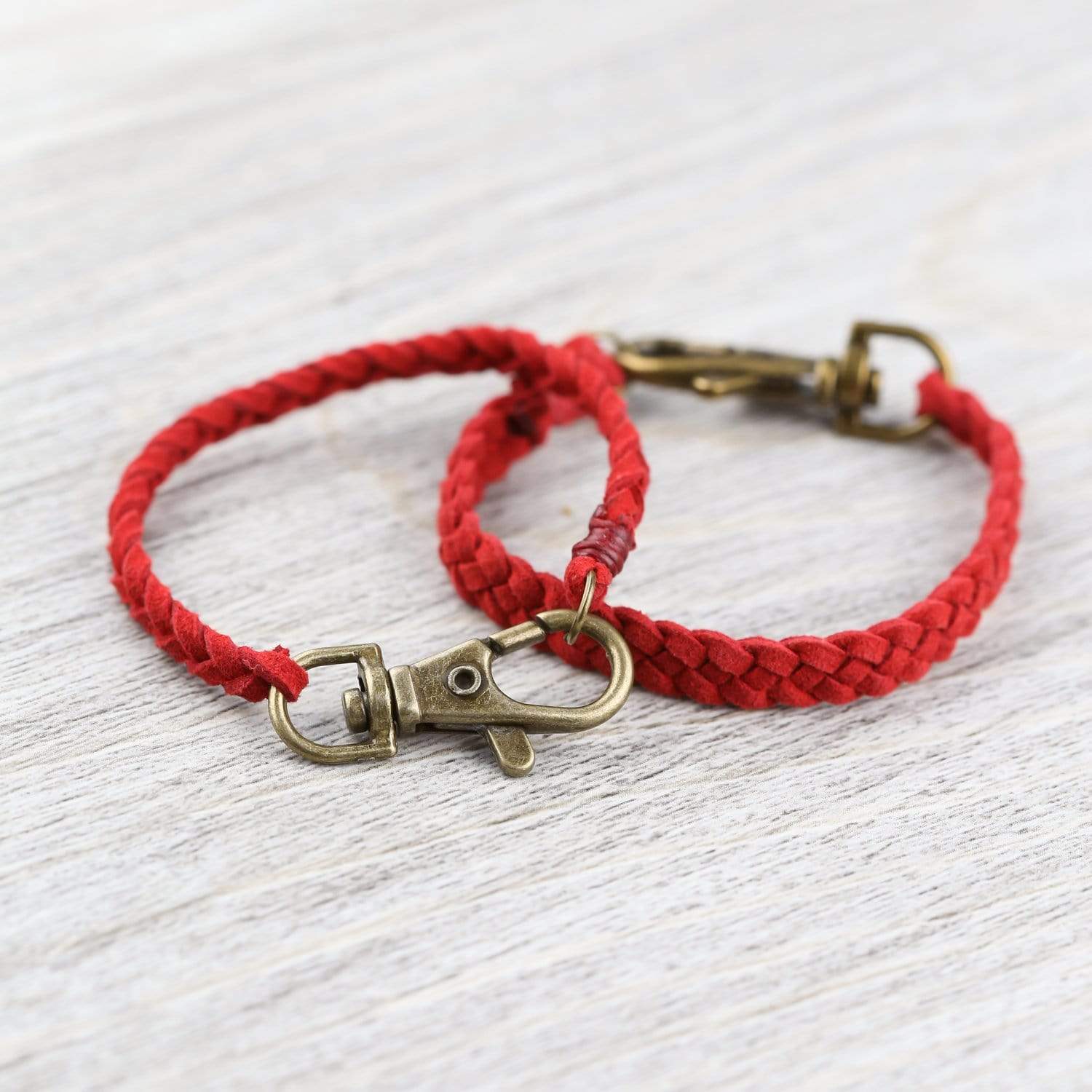 Bracelets Braided Suede Bracelet in Red