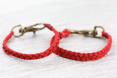 Bracelets Braided Suede Bracelet in Red