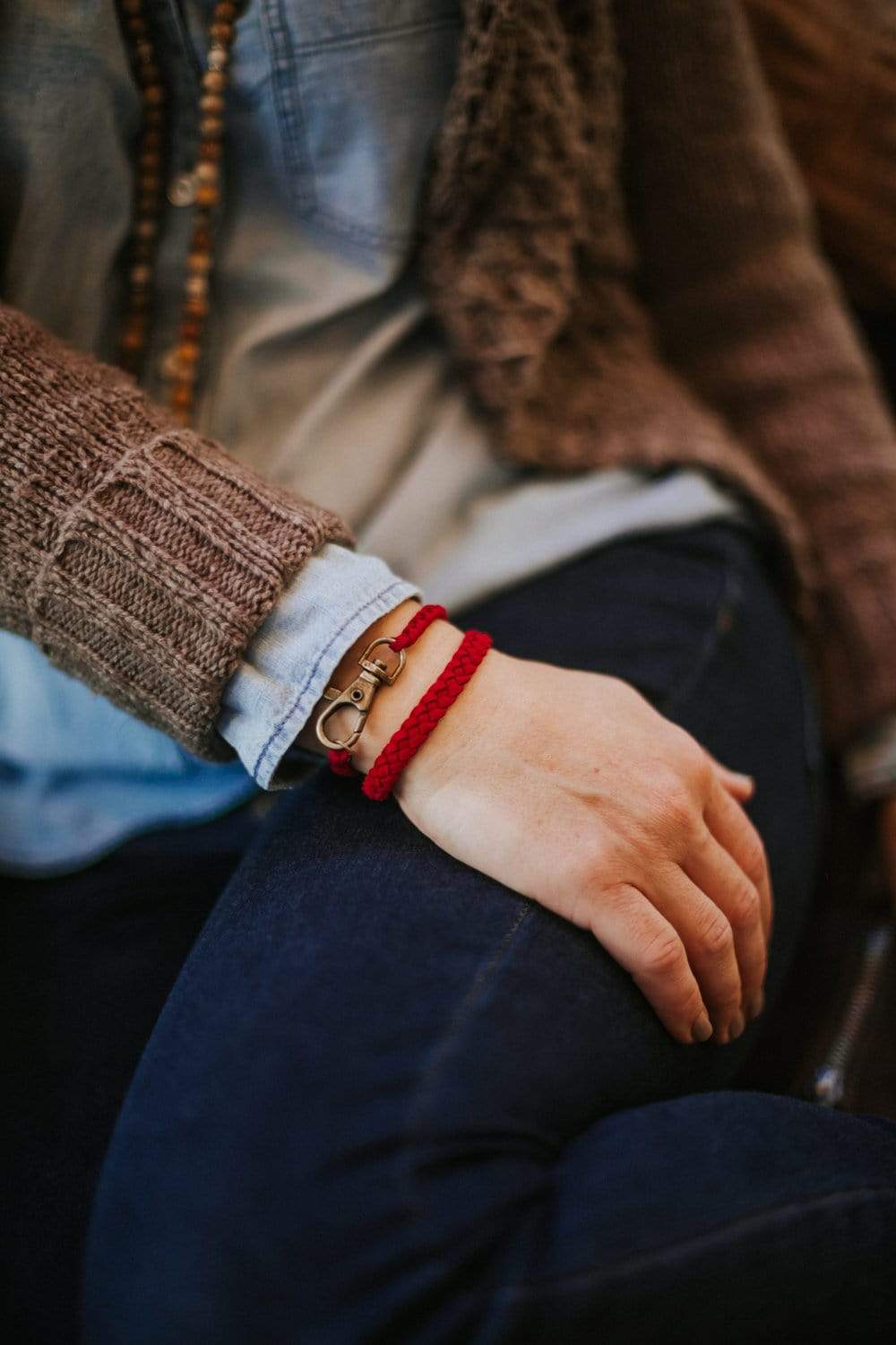 Bracelets Braided Suede Bracelet in Red