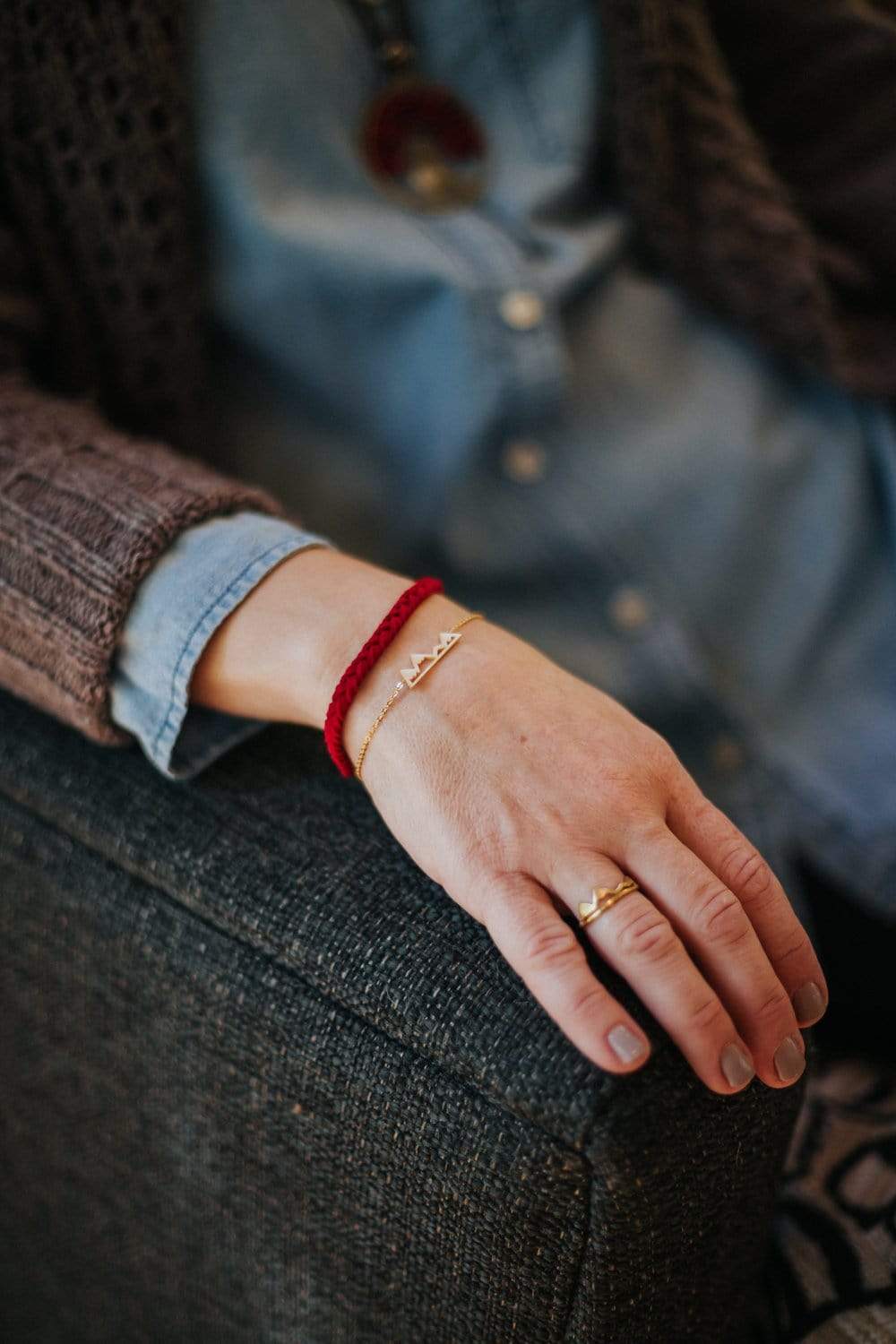 Bracelets Braided Suede Bracelet in Red
