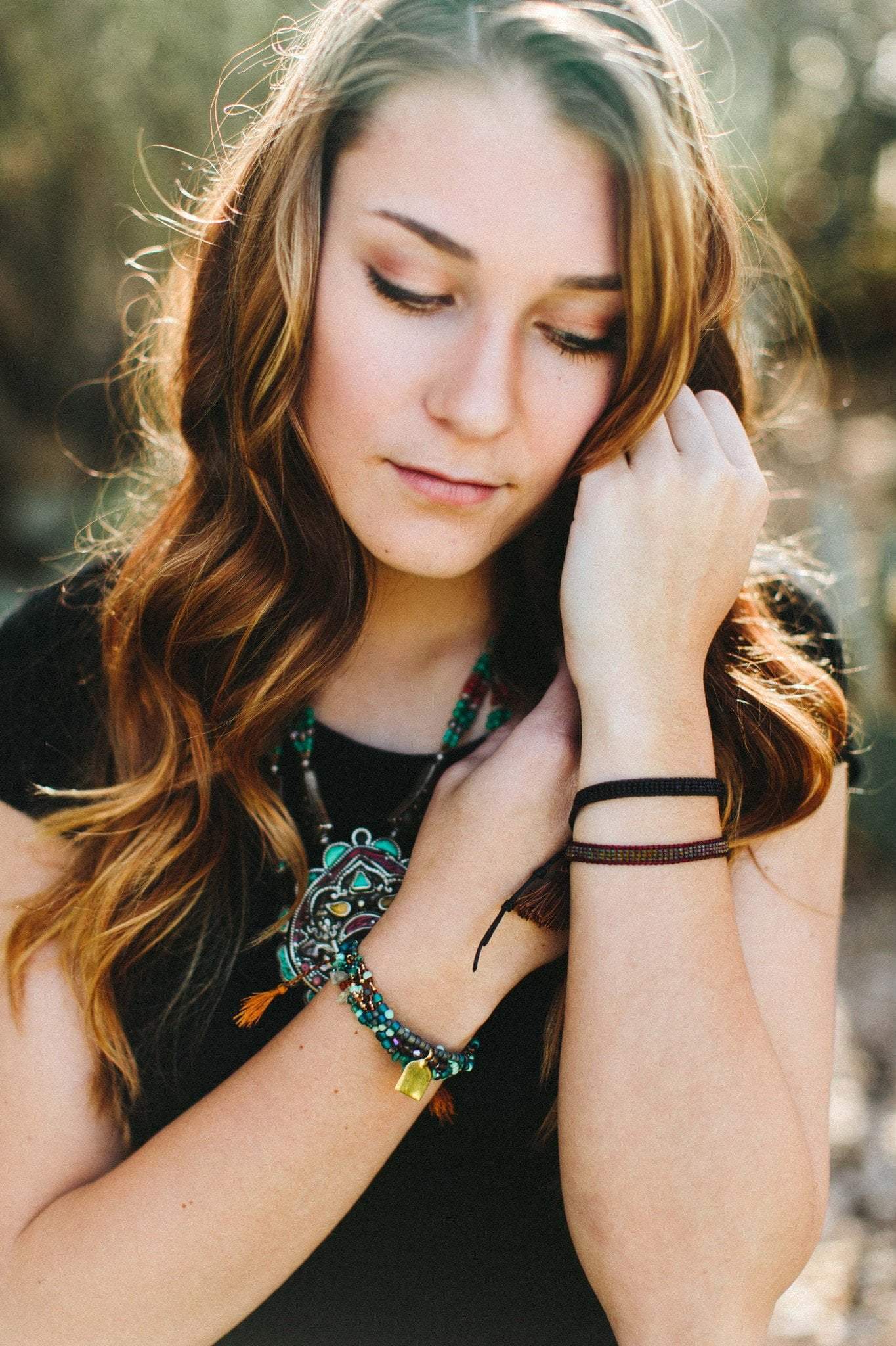 Bracelets Colorful Set of Three Beaded Bracelets JB708