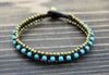 Bracelets Default Brass and Turquoise Bead Wrap Bracelet jb153