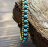 Bracelets Default Brass and Turquoise Bead Wrap Bracelet jb153