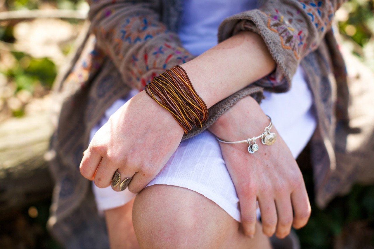 Bracelets Default Bronze-colored Beaded Wrap jb143