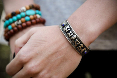 Bracelets Default Lapis Tibetan Om Mani Padme Hung Bracelet jb103