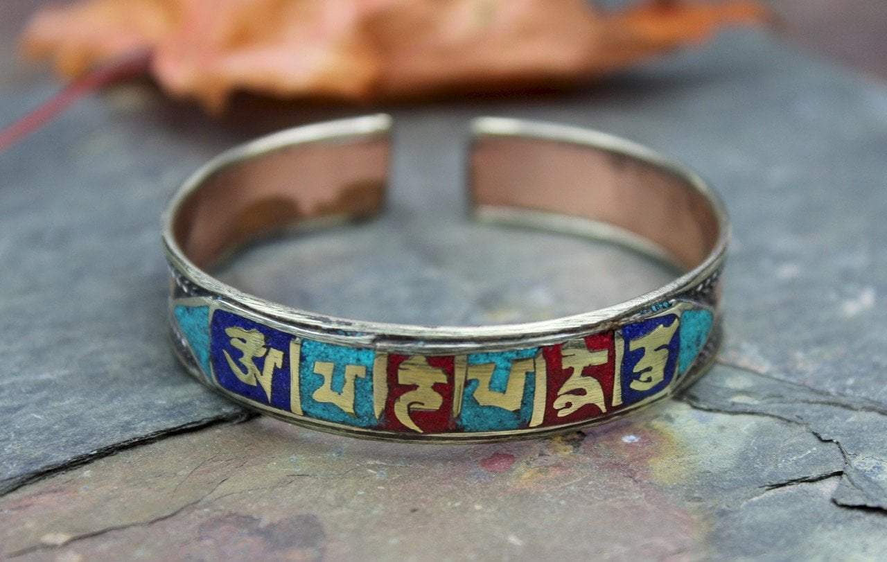 Bracelets Default Lapis, Turquoise and Coral Mantra Bracelet jb447