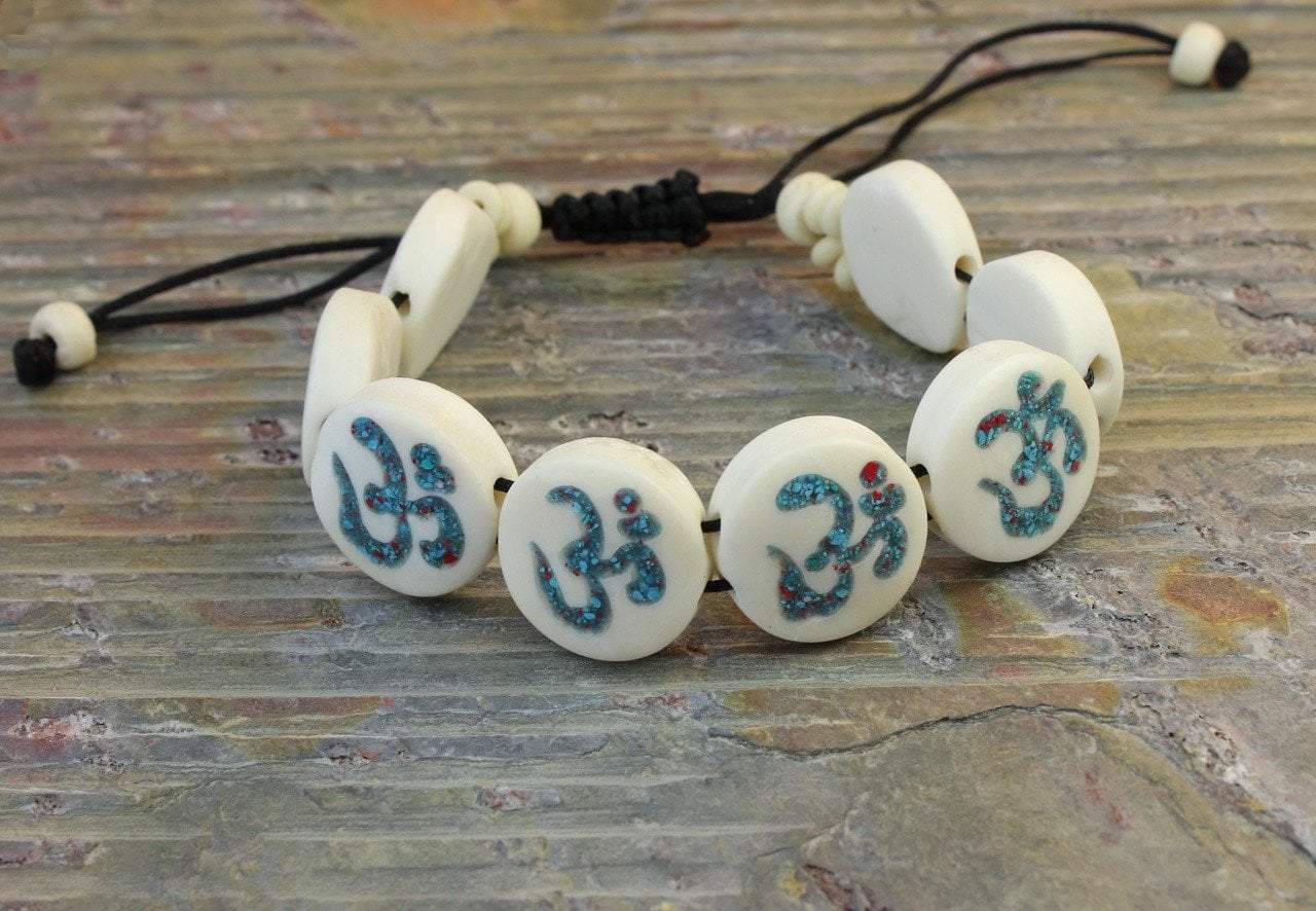 Bracelets Default Om Bone Beaded Bracelet jb637