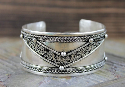 Silver Filagree Cuff Bracelet