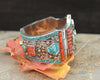 Bracelets Default Turquoise and Coral Bracelet Traditional Tibetan Style jb078