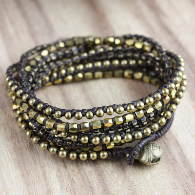 Bracelets Elegant Brass Wrap Bracelet with Bell Closure JB730
