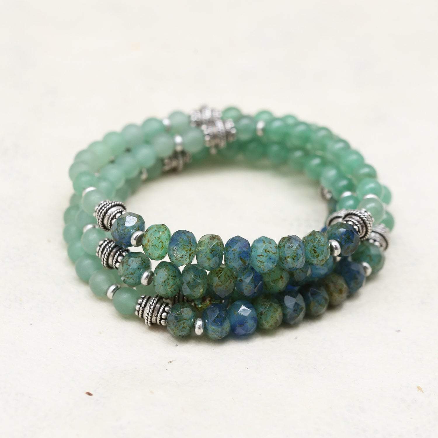 Cathy Bracelets Glistening Green Wrap Bracelet