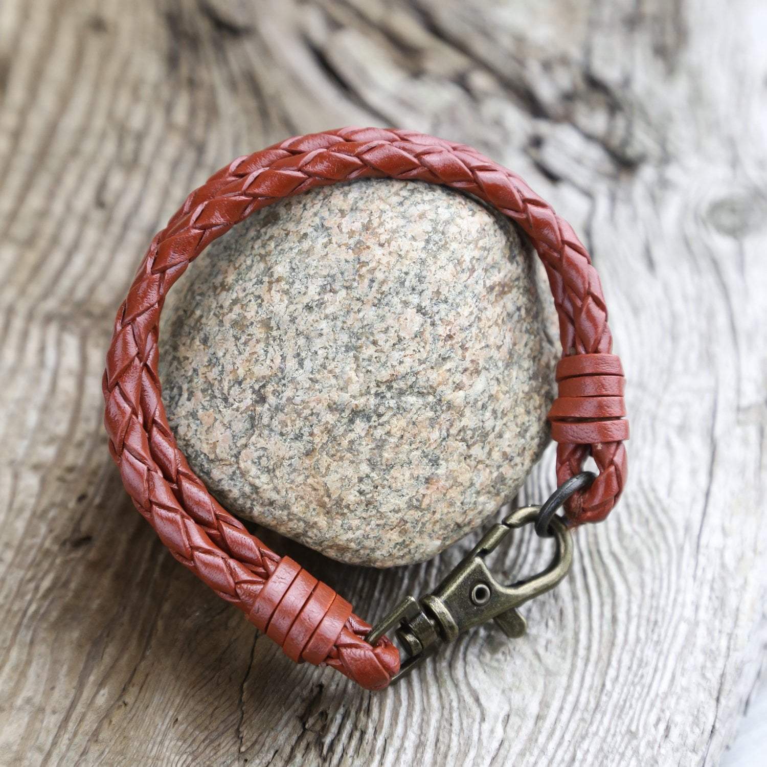 Men's Fair Trade Braided Leather Bracelet DharmaShop