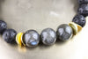 Bracelets Men's Labradorite and Lava Rock Bracelet JB725