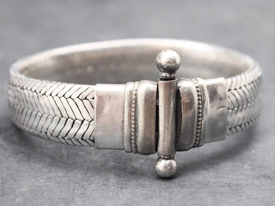 Bracelets Men's Woven Silver Bracelet JB818
