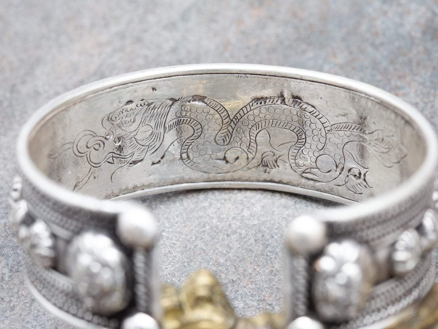 Silver and Gold Compassion Mantra Bracelet - DharmaShop