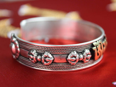 Bracelets Sterling Silver Compassion Mantra Cuff Bracelet JB774