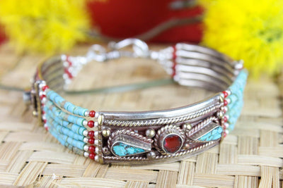 Bracelets Turquoise and Carnelian Inspirations Bracelet JB703