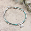 Bracelets Turquoise and Silver Leaf Charm Bracelet JB808