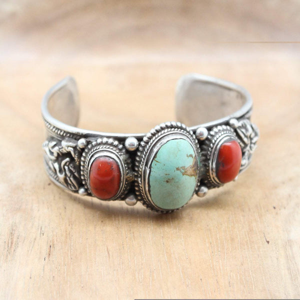 Vintage True Turquoise Cuff Bracelet