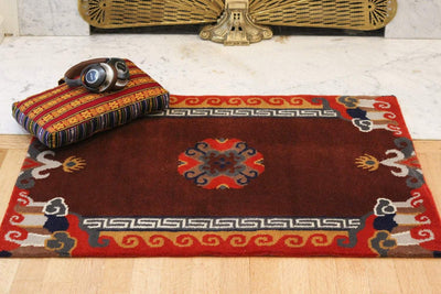 Carpets Dark Red Mandala Meditation Carpet CR068