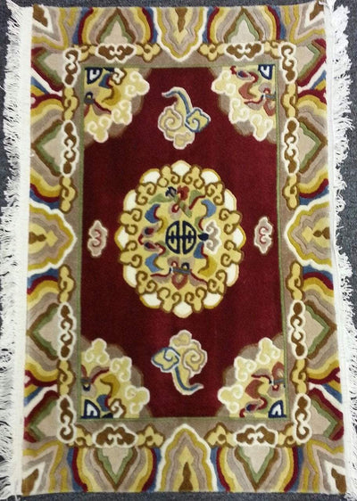 Carpets Default Meditation Mandala Tibetan Carpet in Royal Red carpet006