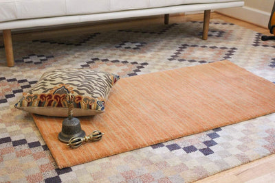 Carpets Striped Orange Tibetan Carpet CR073