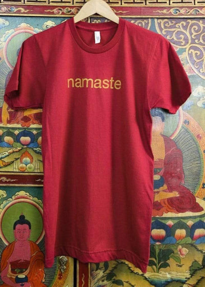 Clothing 100% Cotton Red Namaste T Shirt