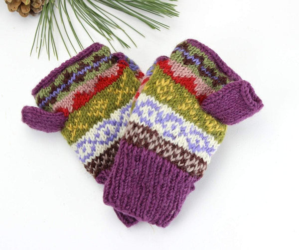 Purple/Multi Convertible Mittens - DharmaShop