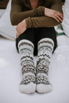 Clothing Natural Gray Color Wool Slipper Socks wo030