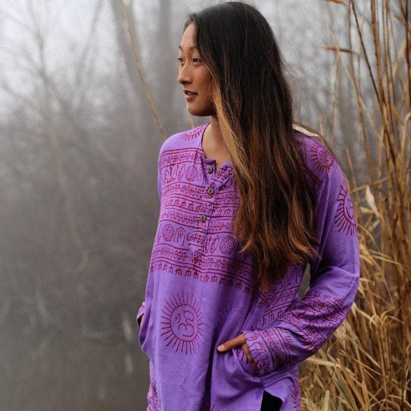 Clothing Om Long Sleeve Top in Purple