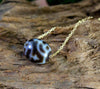 Dzi Beads Default True Agate Nectar Bottle Dzi on Gold Necklace dz093