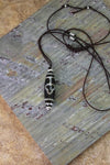 Dzi Beads,Jewelry Default Vertical Strung Agate Lotus Dzi Bead Necklace dz086