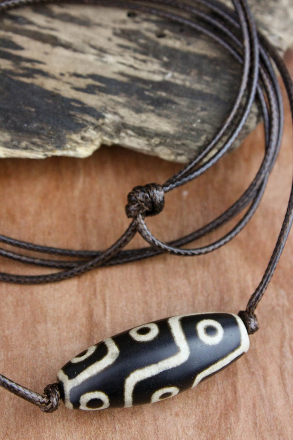 Collier Pendentif Tibétain Dzi à Neuf Yeux - Authentique Porte-bonheur, Neuf Avec étiquette